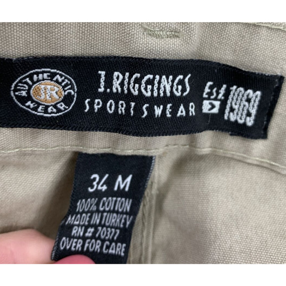 J‎ Riggins Pants Mens 33 M Sportswear Khaki Trousers Tan Cotton Workwear - Picture 3 of 11